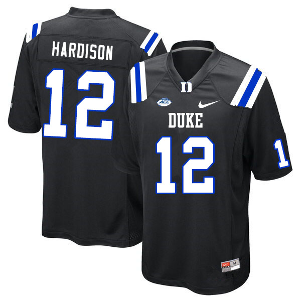 Duke Blue Devils #12 Joe Hardison College Football Jerseys Sale-Black